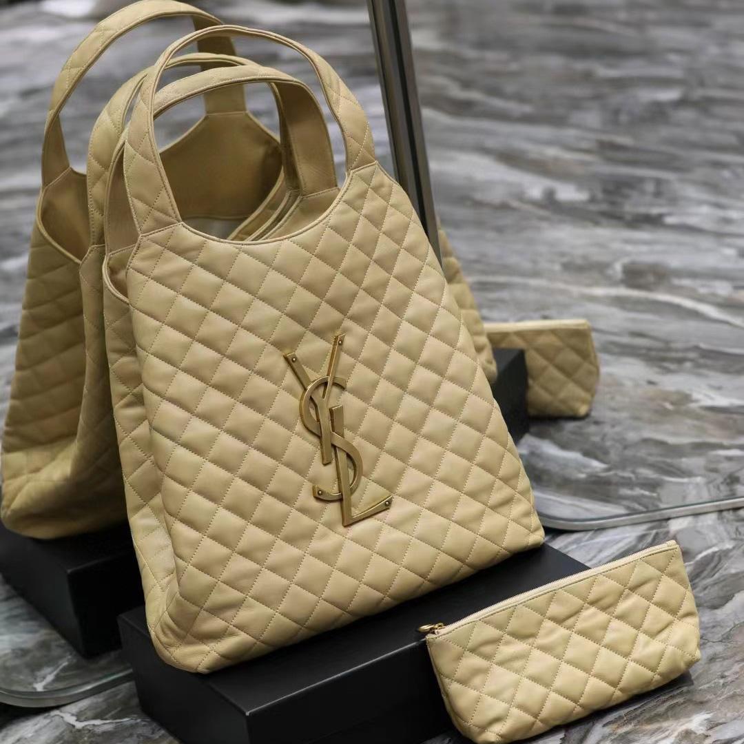 Saint Laurent Icare Extra large Embellished Quilted Leather Tote (58-34-8cm) - FashionPlug