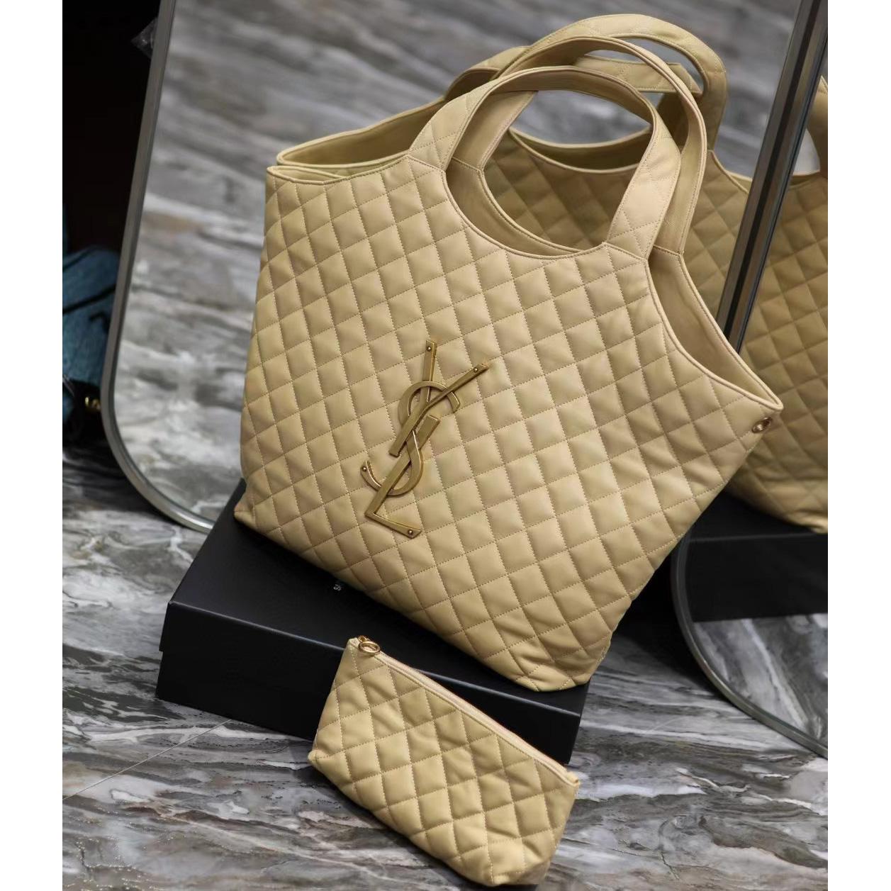 Saint Laurent Icare Extra large Embellished Quilted Leather Tote (58-34-8cm) - FashionPlug
