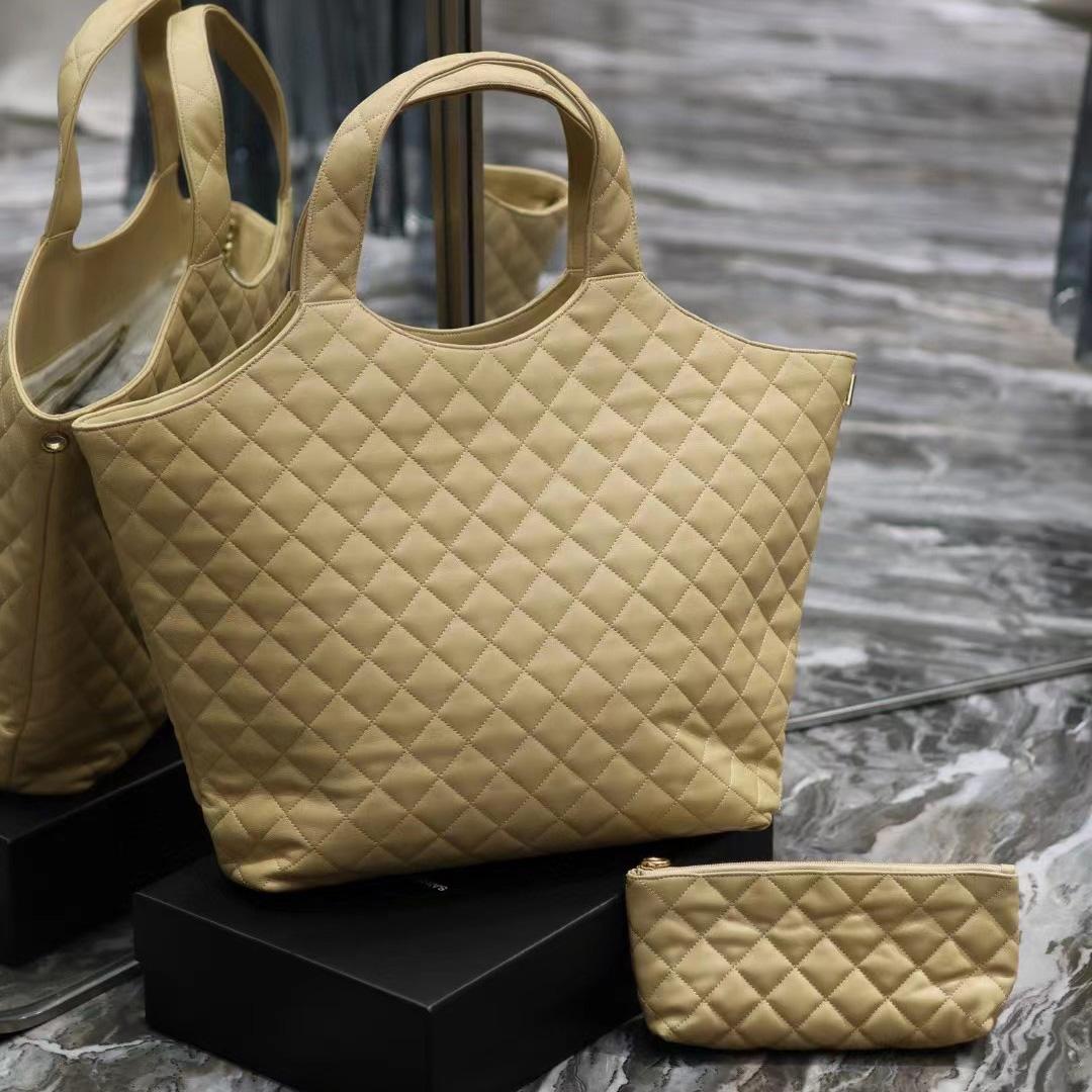 Saint Laurent Icare Extra large Embellished Quilted Leather Tote (58-34-8cm) - FashionPlug