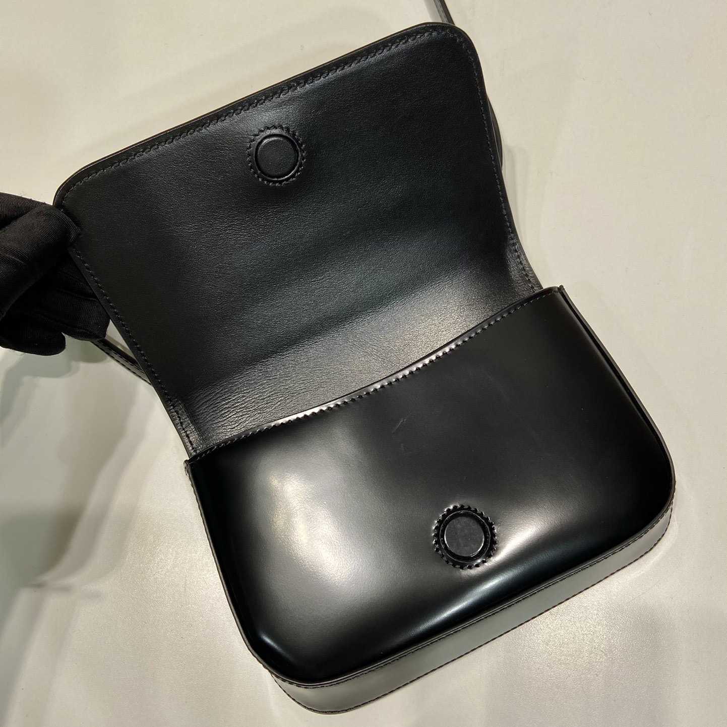 Prada Brushed Leather Mini-bag With Shoulder Strap - FashionPlug
