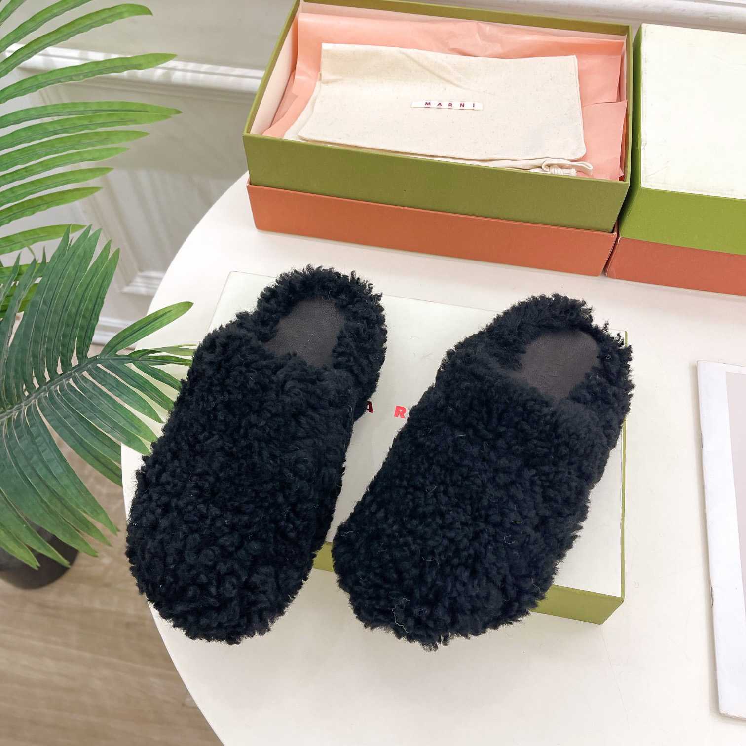 Marni Textured Slip-on Mules  - FashionPlug