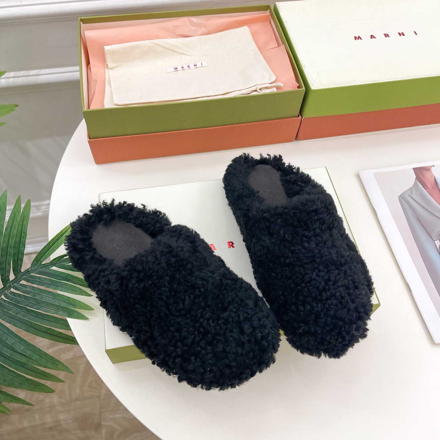Marni Textured Slip-on Mules  - FashionPlug