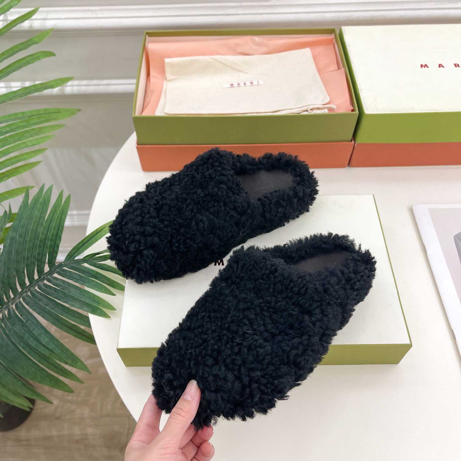 Marni Textured Slip-on Mules  - FashionPlug