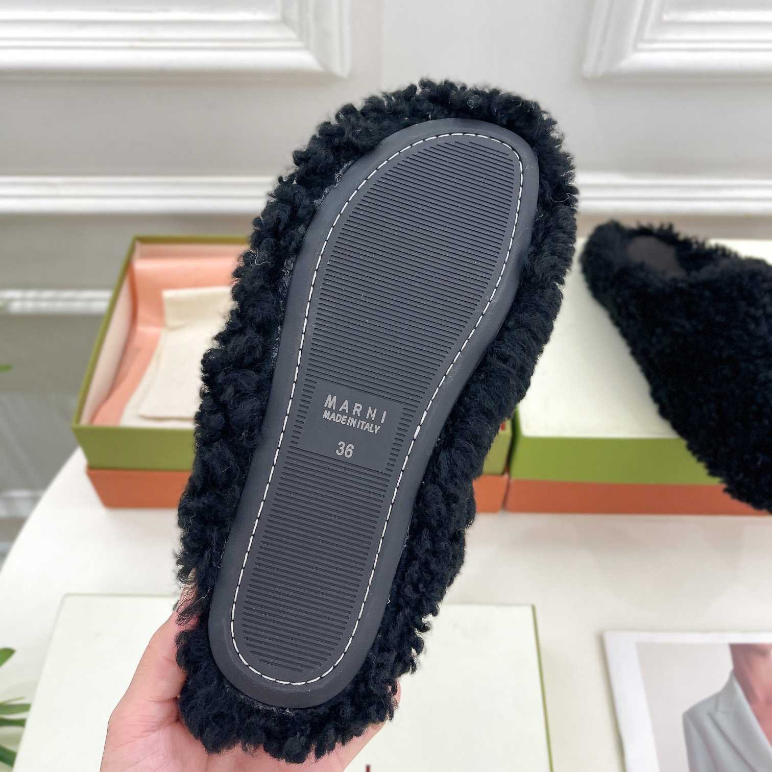 Marni Textured Slip-on Mules  - FashionPlug