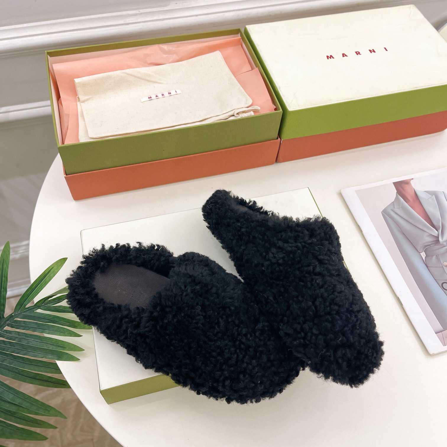 Marni Textured Slip-on Mules  - FashionPlug