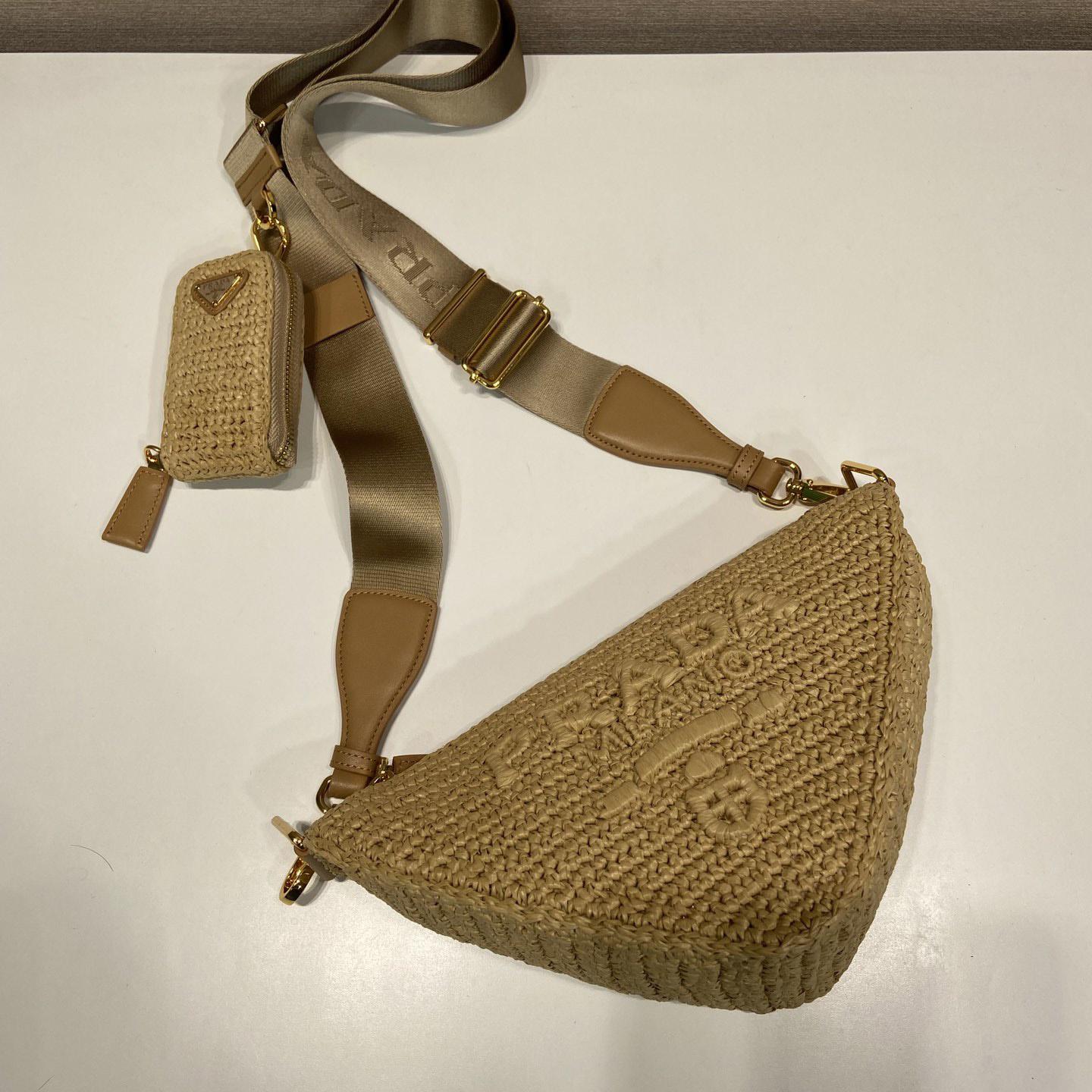 Prada Triangle Crochet Shoulder Bag - FashionPlug