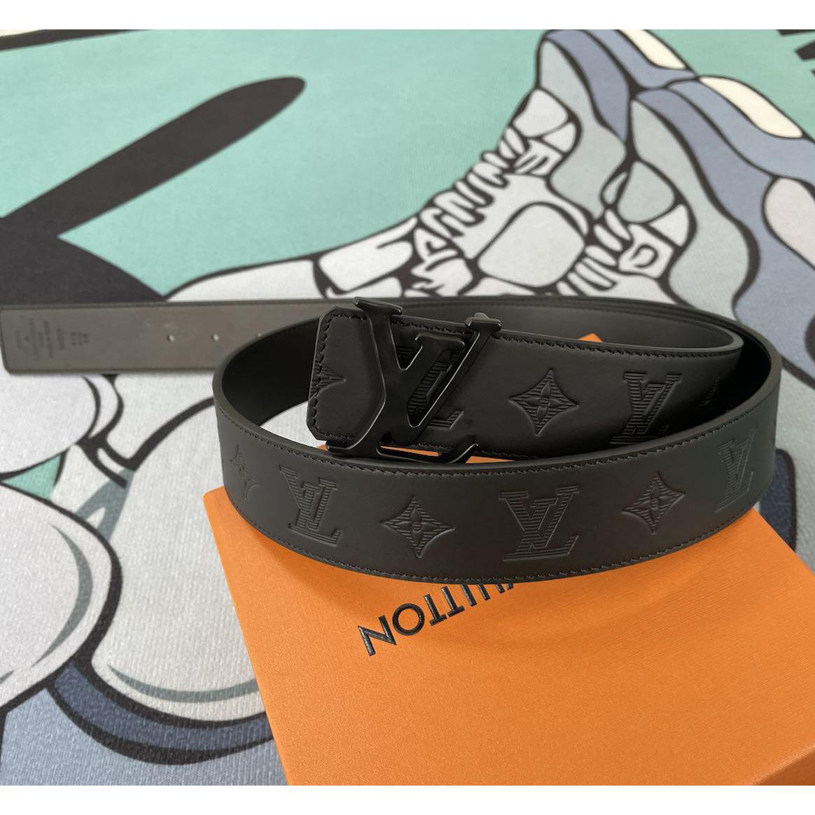 Louis Vuitton Monogram Black Leather Belt - FashionPlug