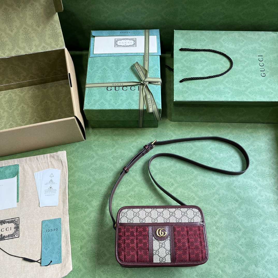 Gucci Mini GG Canvas Mini Shoulder Bag (21.5x 14x 7cm) - FashionPlug