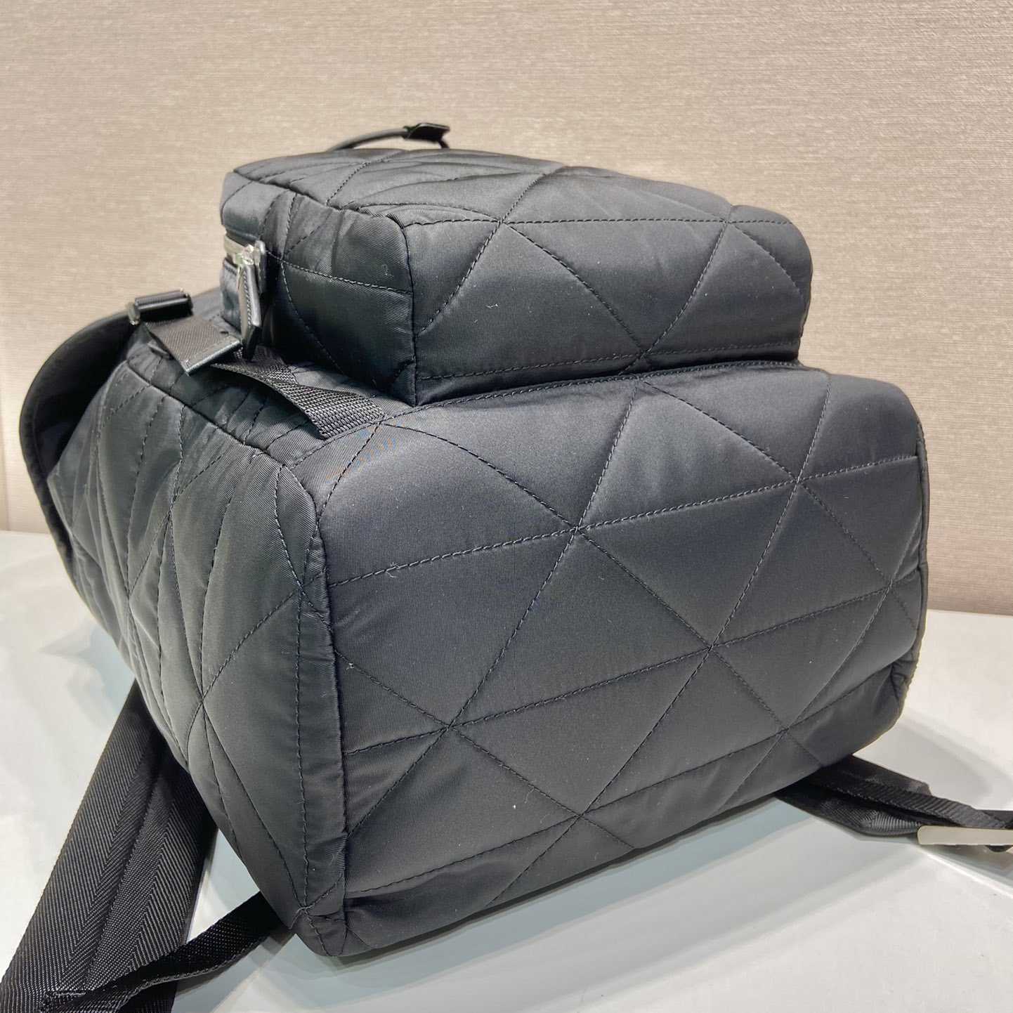 Prada Re-Nylon Backpack With Topstitching - FashionPlug