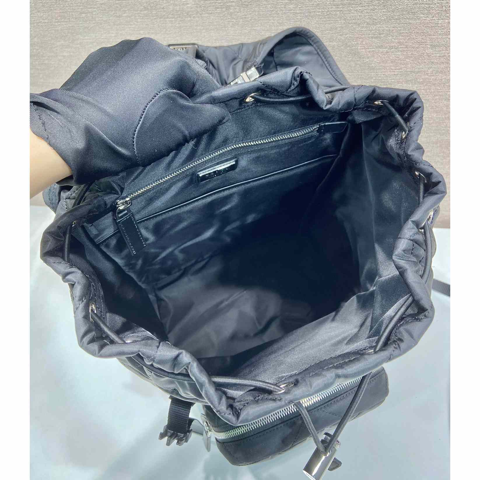 Prada Re-Nylon Backpack With Topstitching - FashionPlug