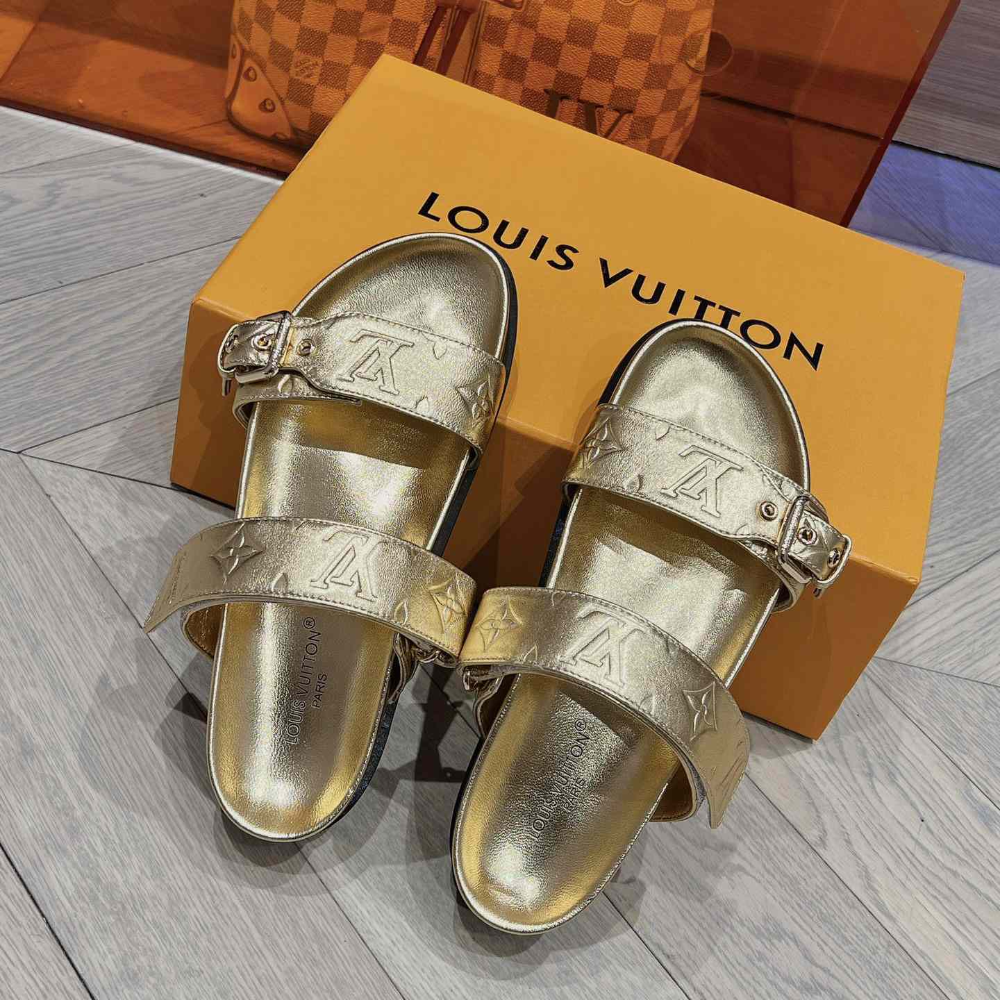Louis Vuitton Bom Dia Flat Comfort Mules    - FashionPlug