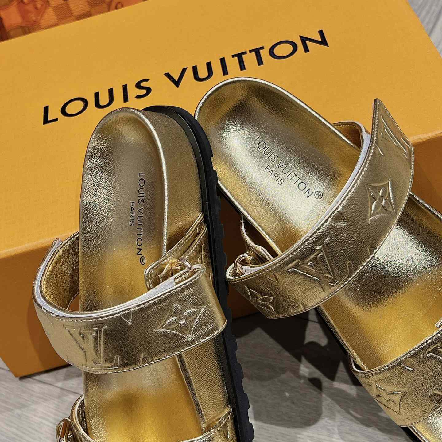 Louis Vuitton Bom Dia Flat Comfort Mules    - FashionPlug