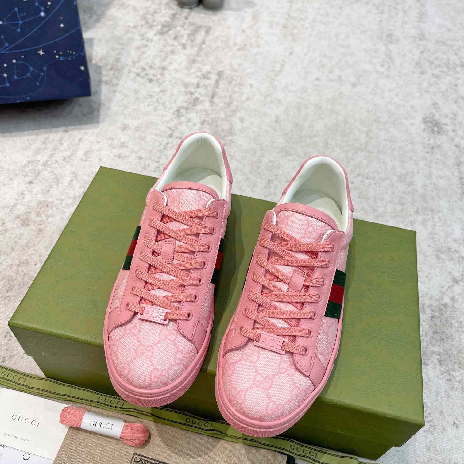Gucci Ace Sneaker With Web - FashionPlug