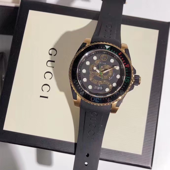 Gucci Dive Gold Plated Snake Dial - FashionPlug