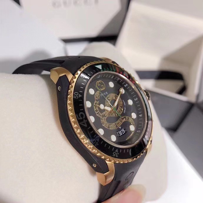 Gucci Dive Gold Plated Snake Dial - FashionPlug