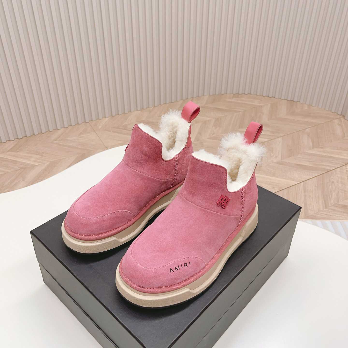 Amiri Malibu Shearling Lined Suede Boots - FashionPlug