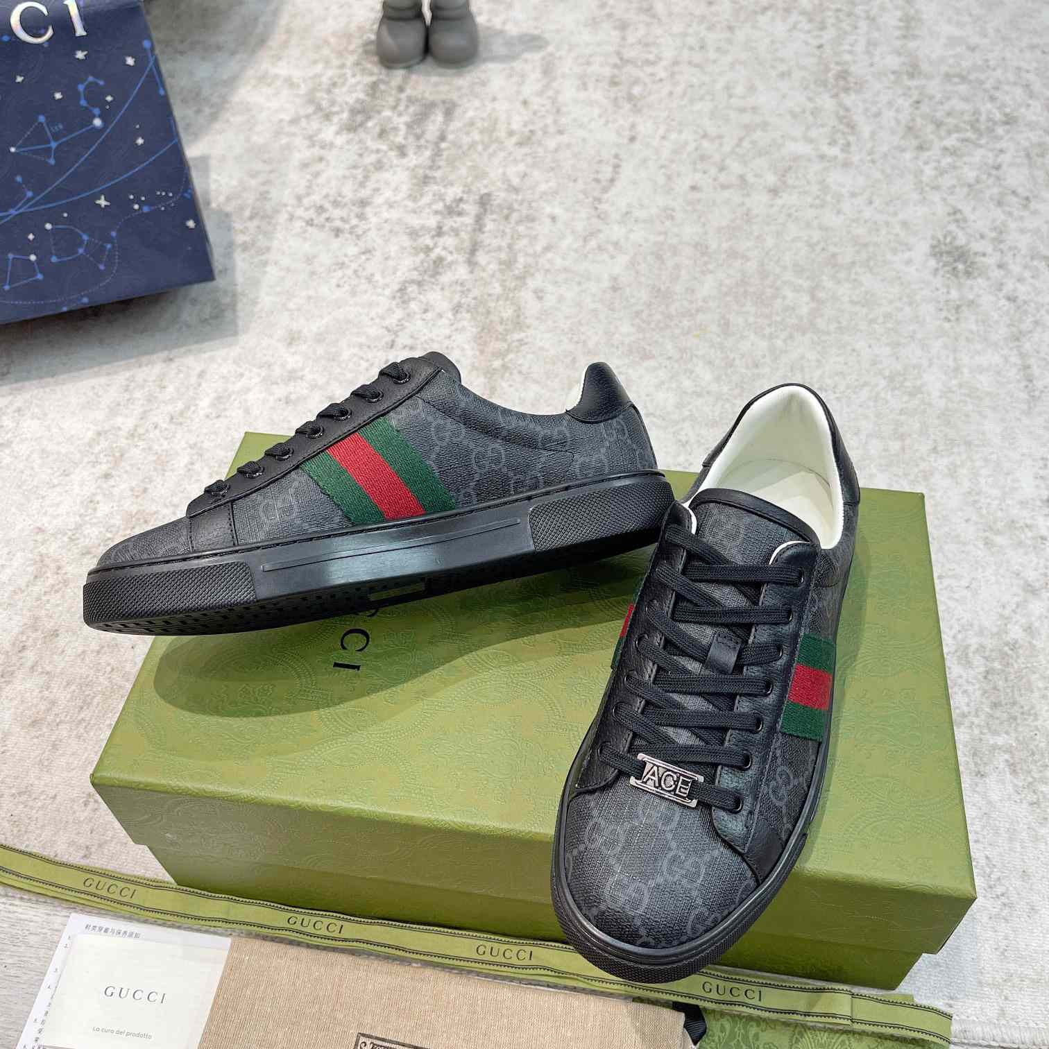 Gucci Ace Sneaker With Web - FashionPlug
