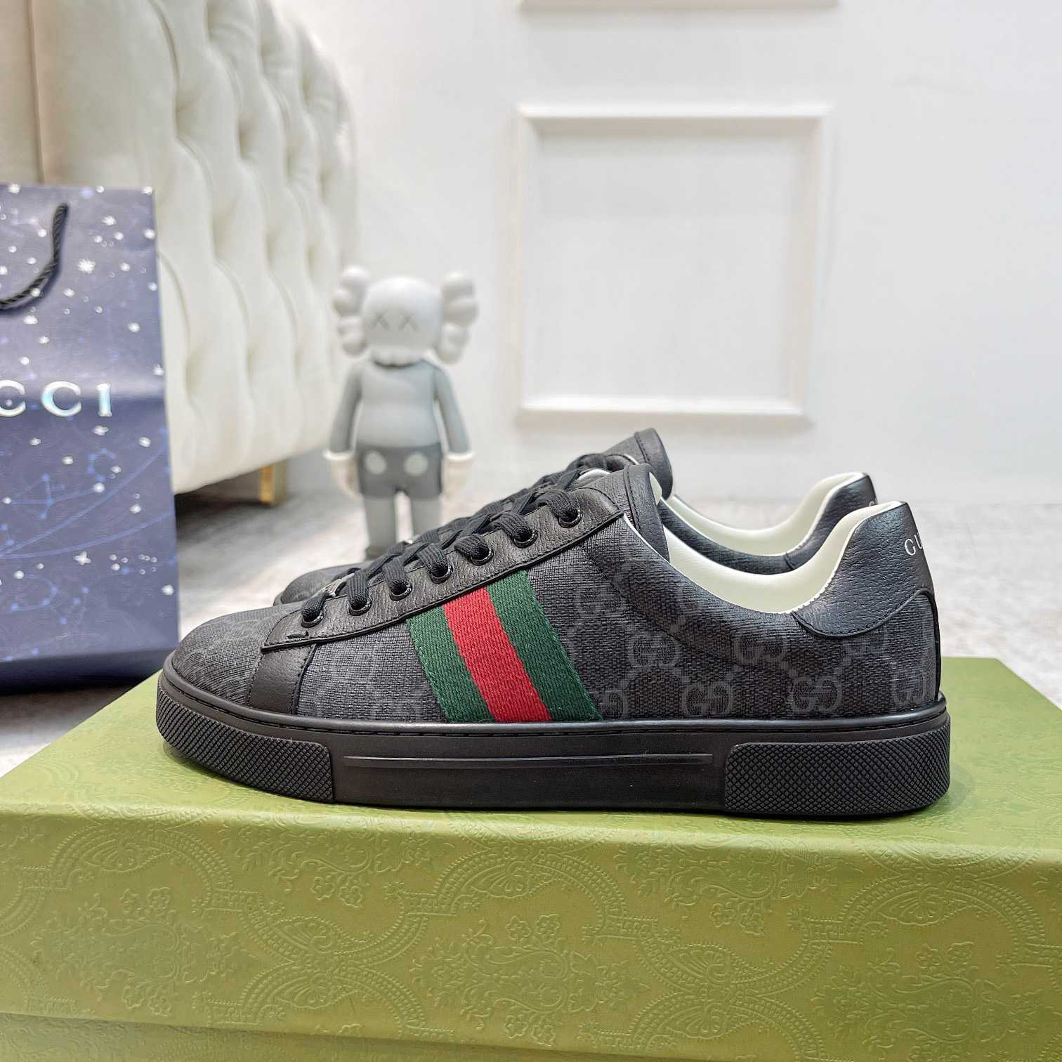 Gucci Ace Sneaker With Web - FashionPlug