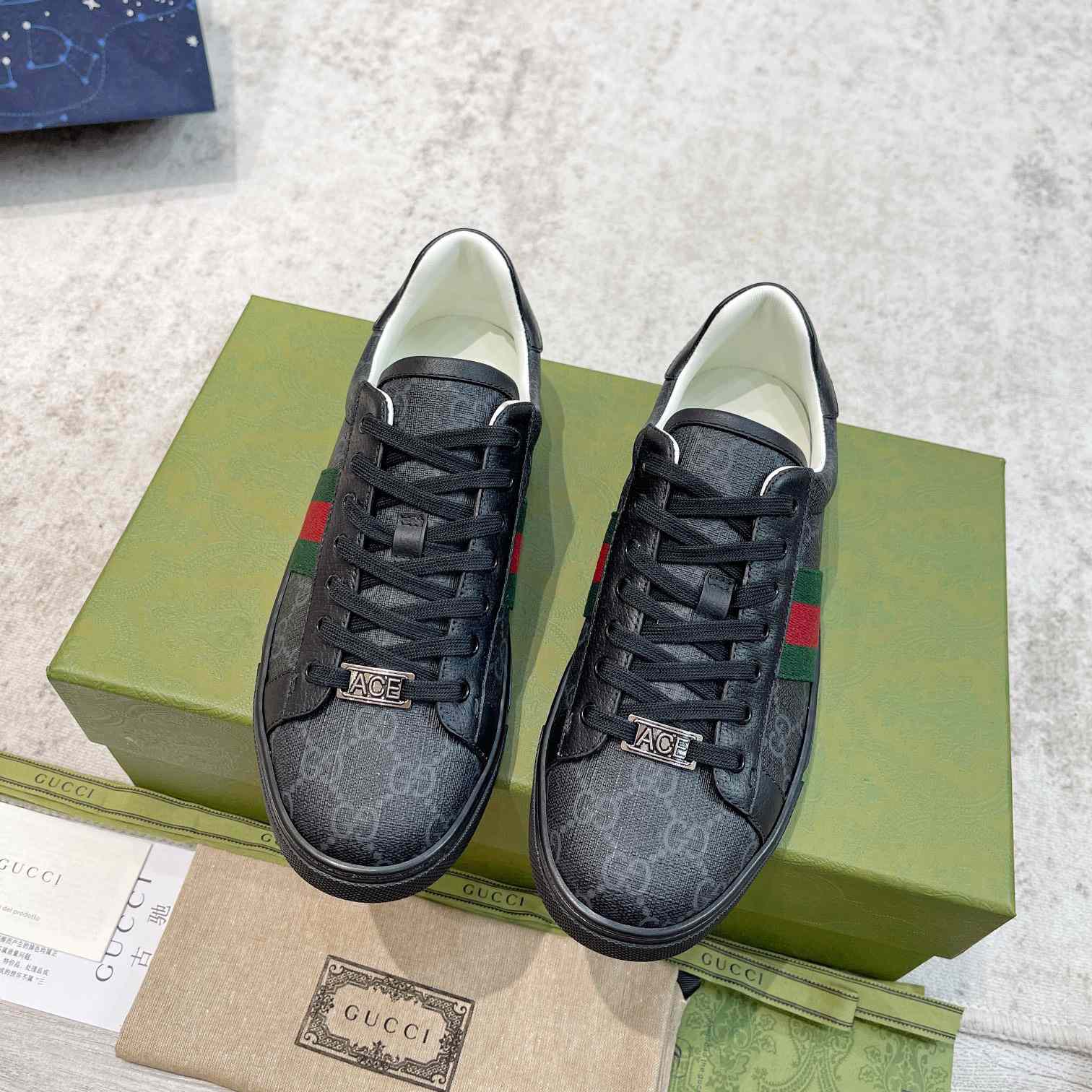 Gucci Ace Sneaker With Web - FashionPlug