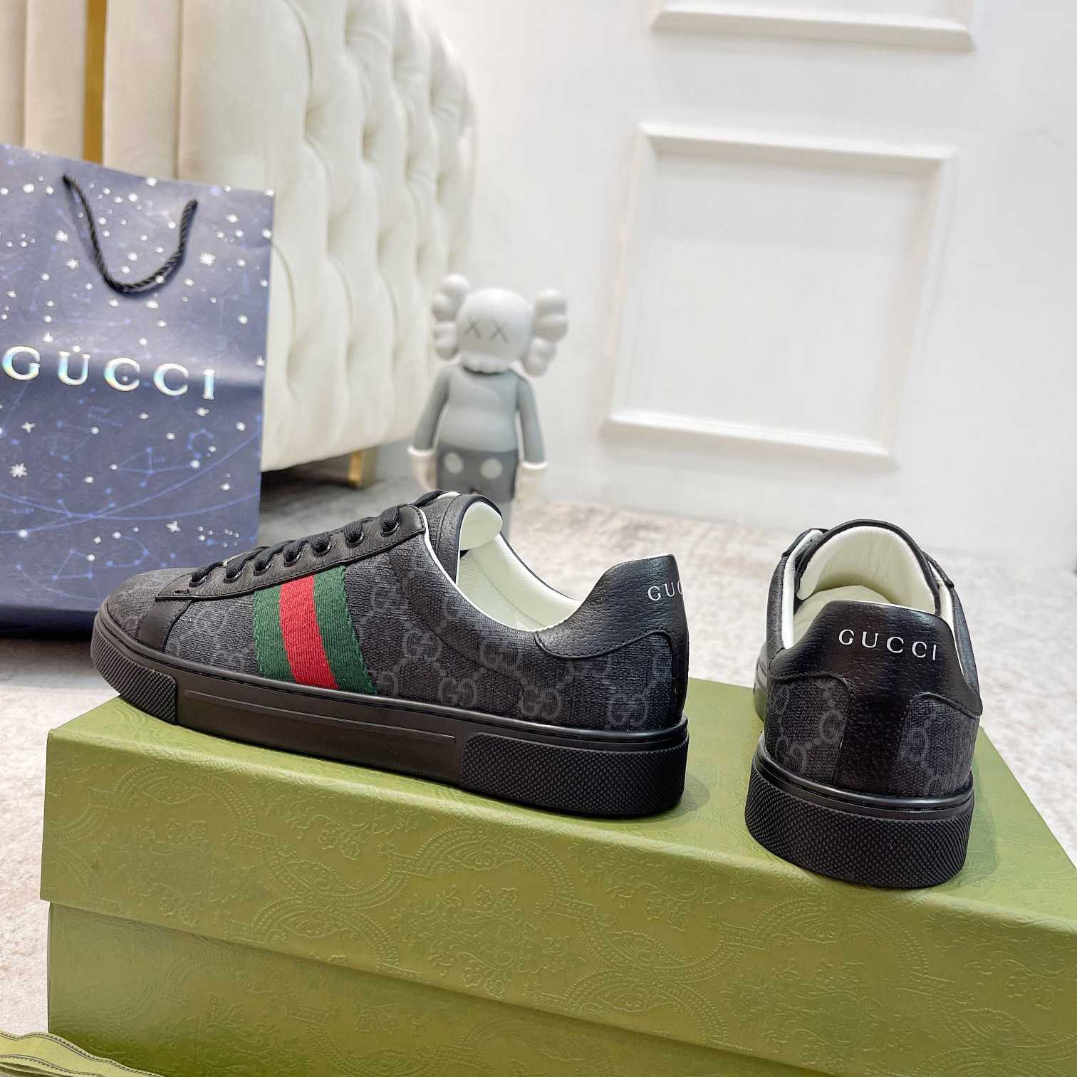 Gucci Ace Sneaker With Web - FashionPlug