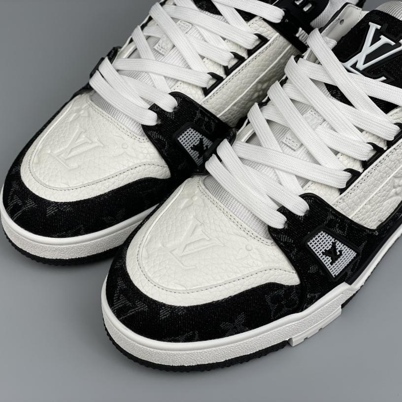 Louis Vuitton Trainer Sneaker In Blakc&White(Upon UK Size) - FashionPlug