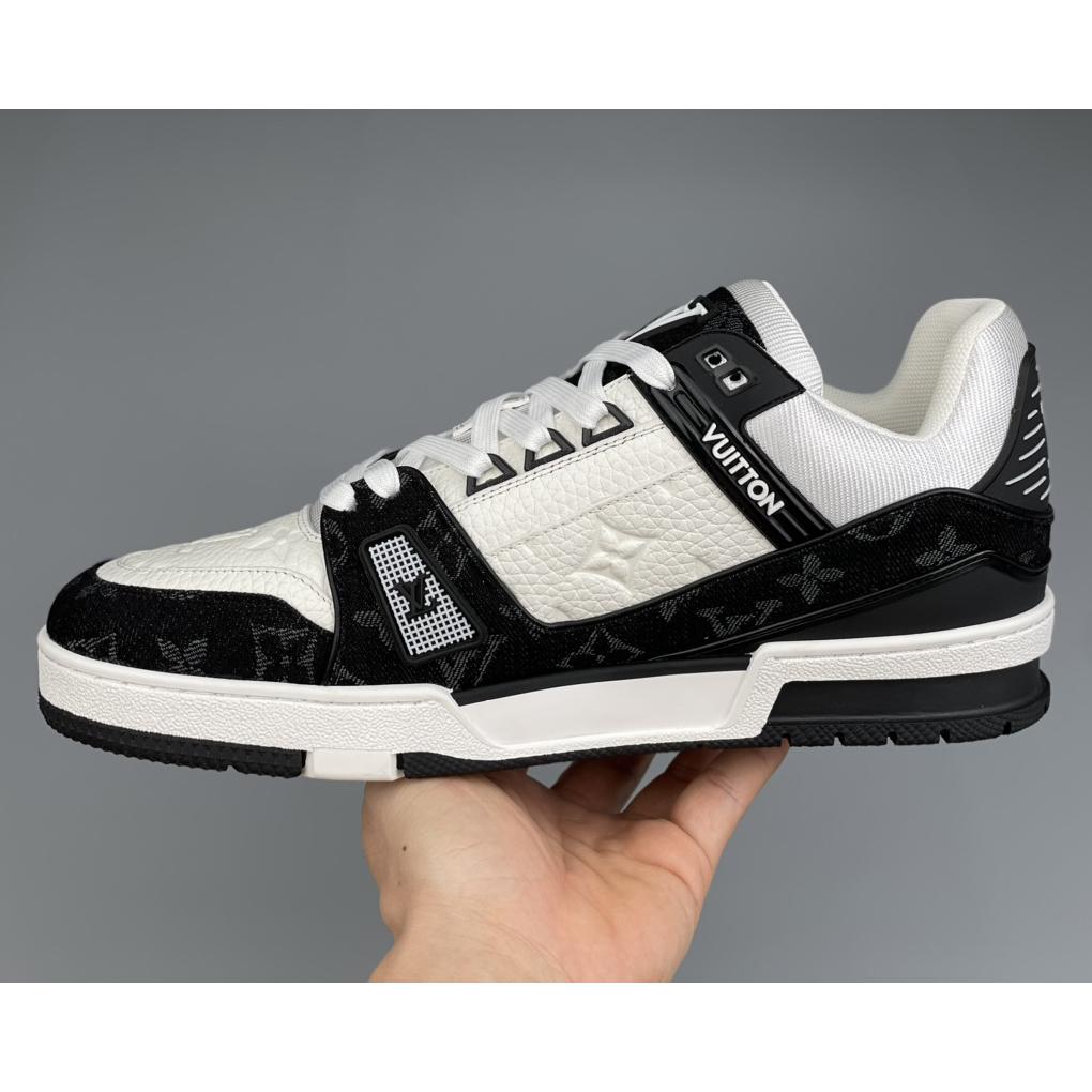 Louis Vuitton Trainer Sneaker In Blakc&White(Upon UK Size) - FashionPlug