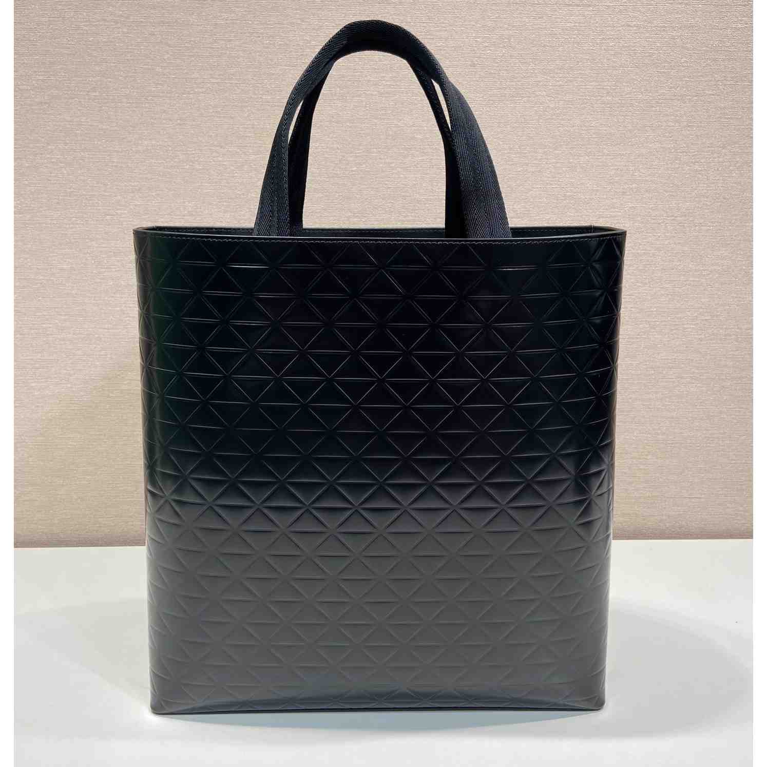 Prada Brushed Leather Tote Bag With Water Bottle - FashionPlug
