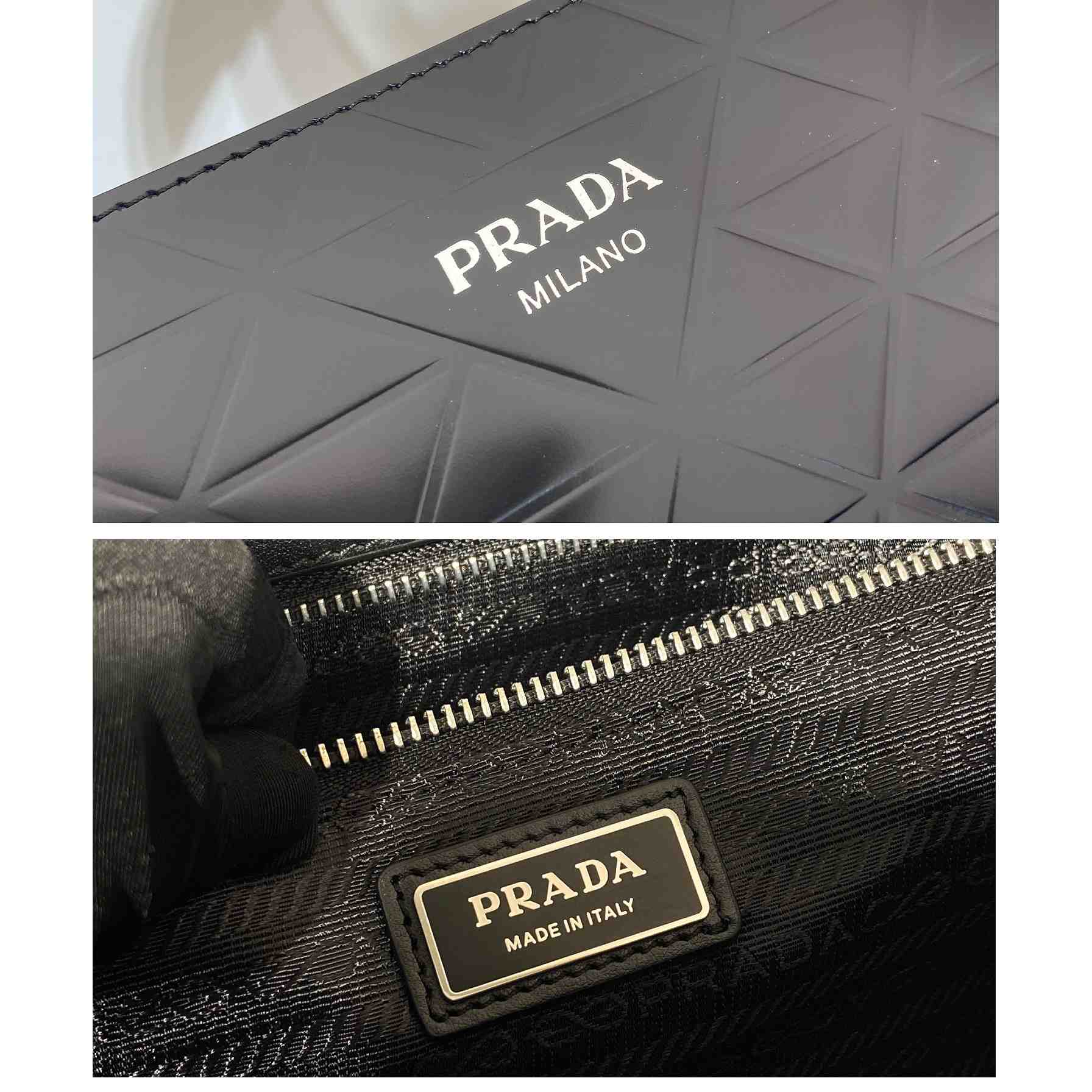 Prada Brushed Leather Tote Bag With Water Bottle - FashionPlug
