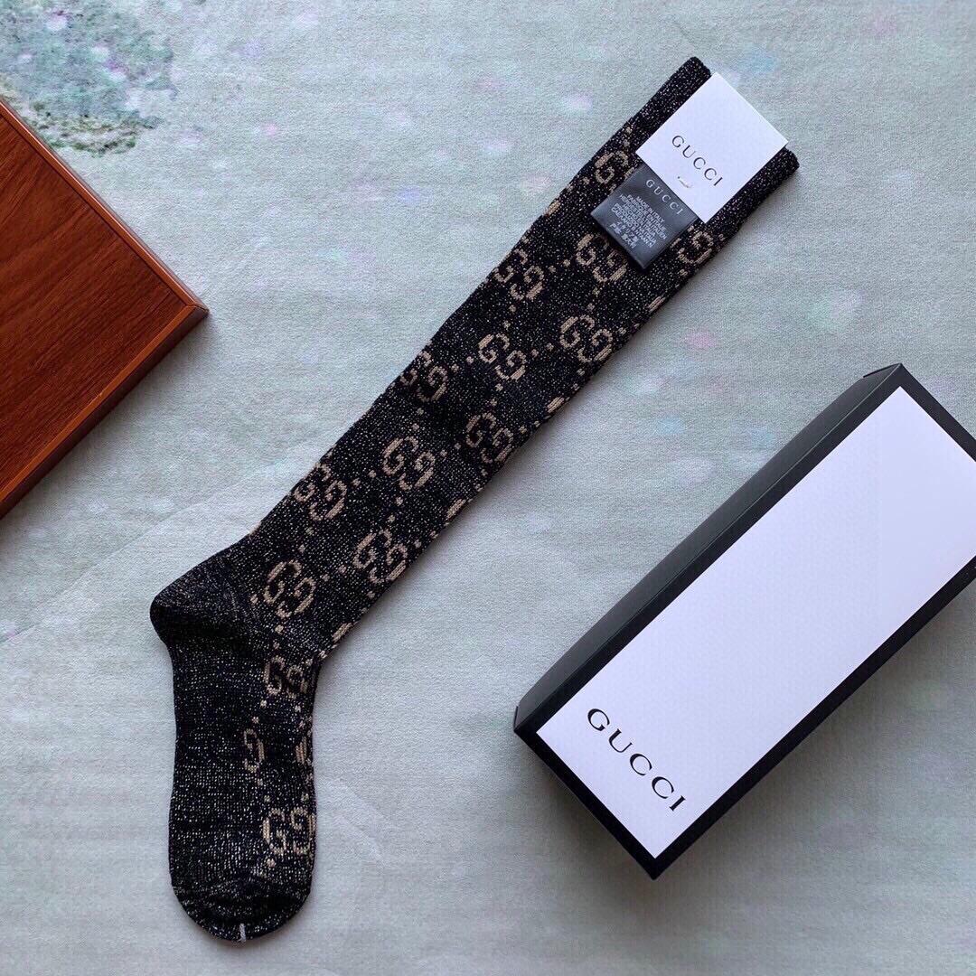 Gucci Lame GG Socks - FashionPlug