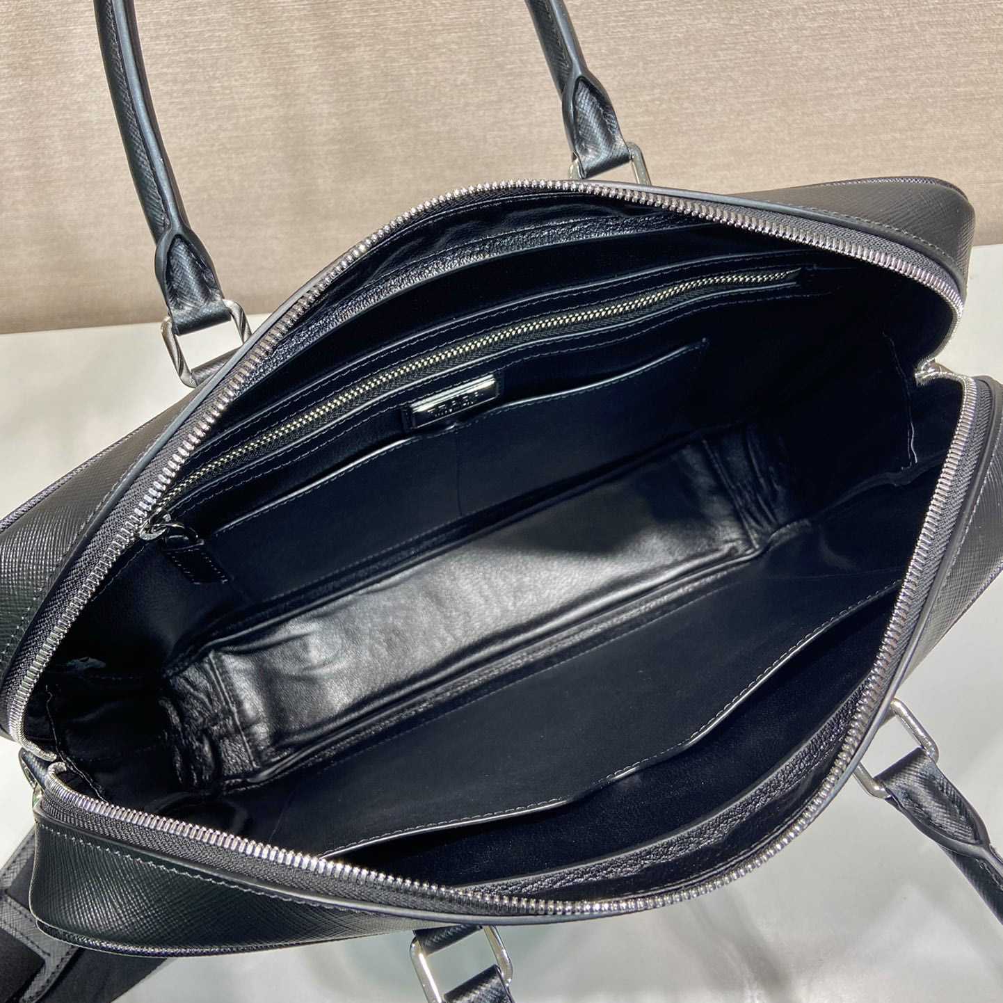 Prada Saffiano Leather Work Bag - FashionPlug