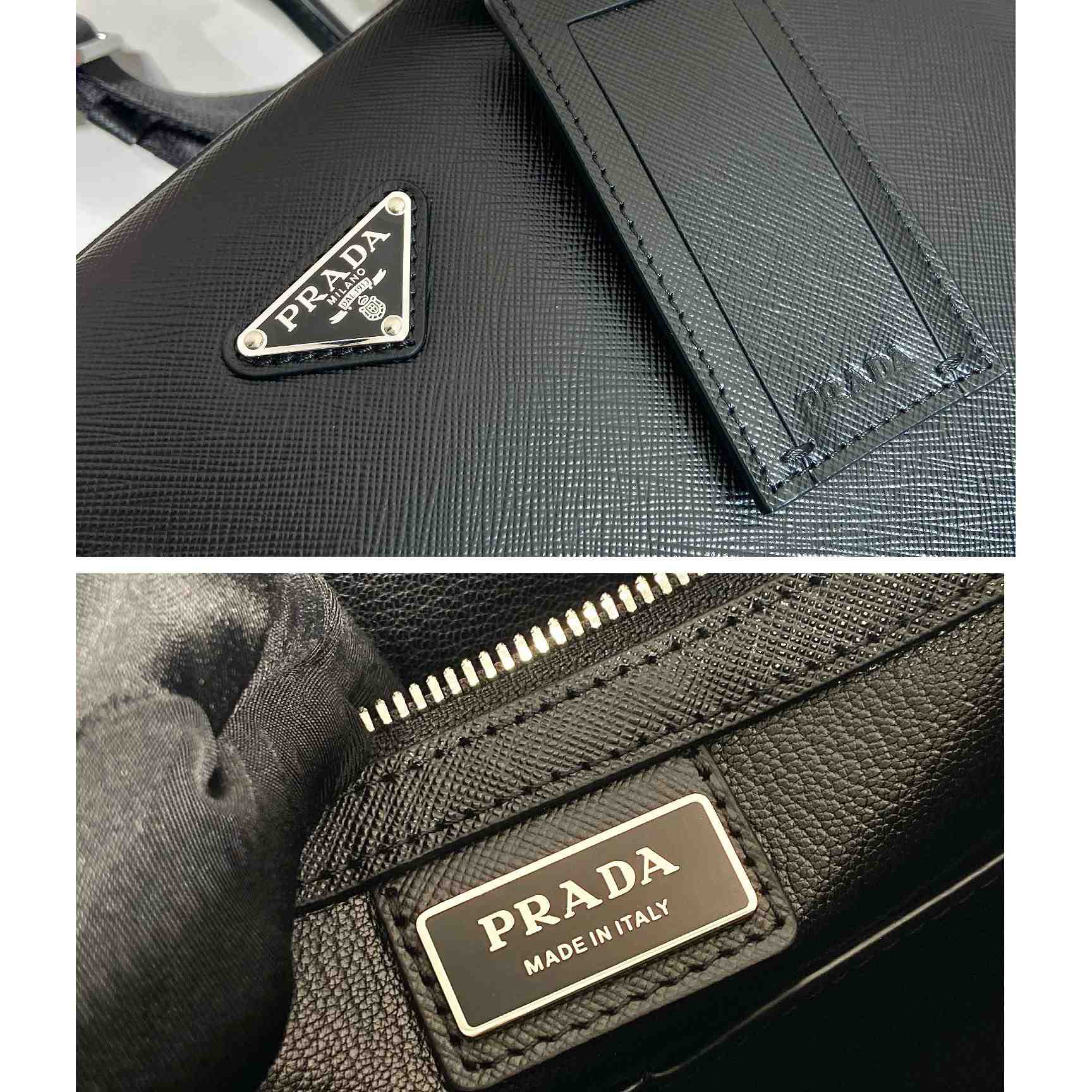 Prada Saffiano Leather Work Bag - FashionPlug
