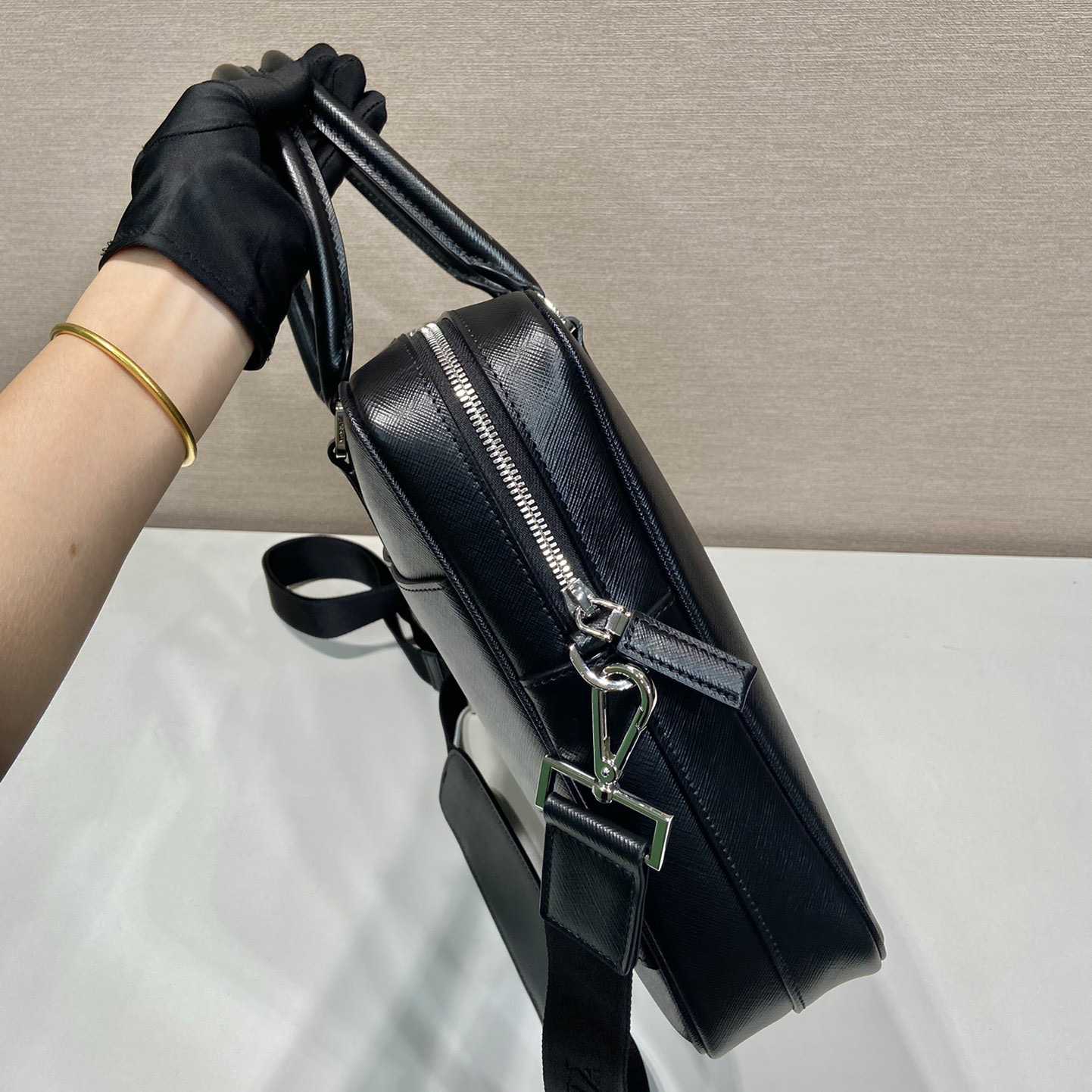 Prada Saffiano Leather Work Bag - FashionPlug