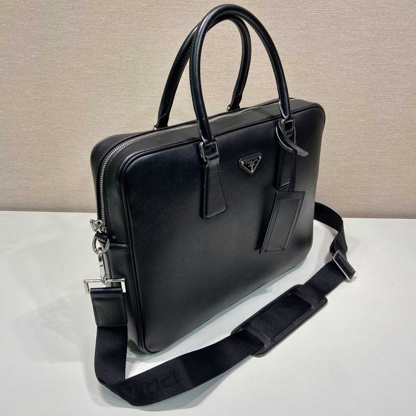 Prada Saffiano Leather Work Bag - FashionPlug