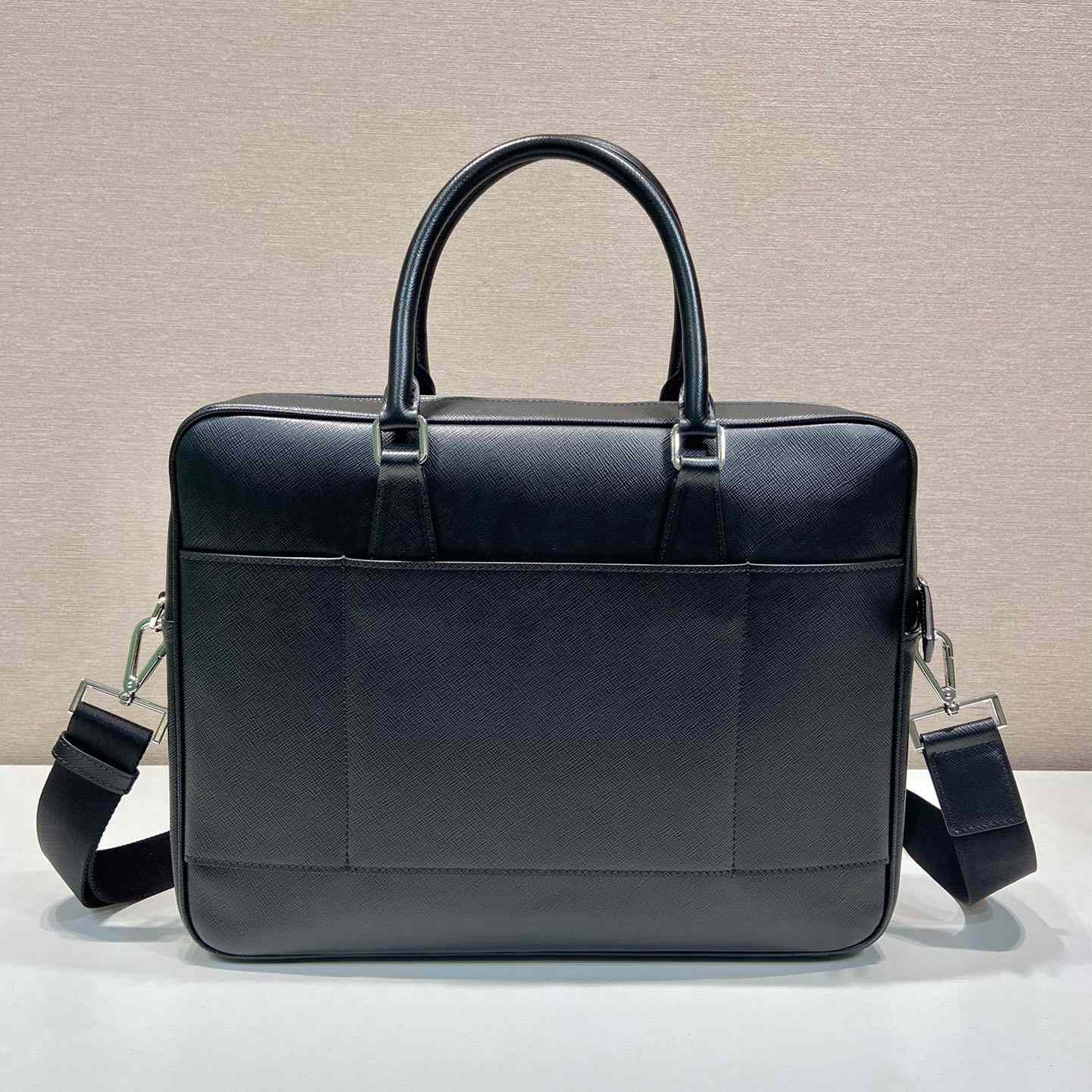 Prada Saffiano Leather Work Bag - FashionPlug
