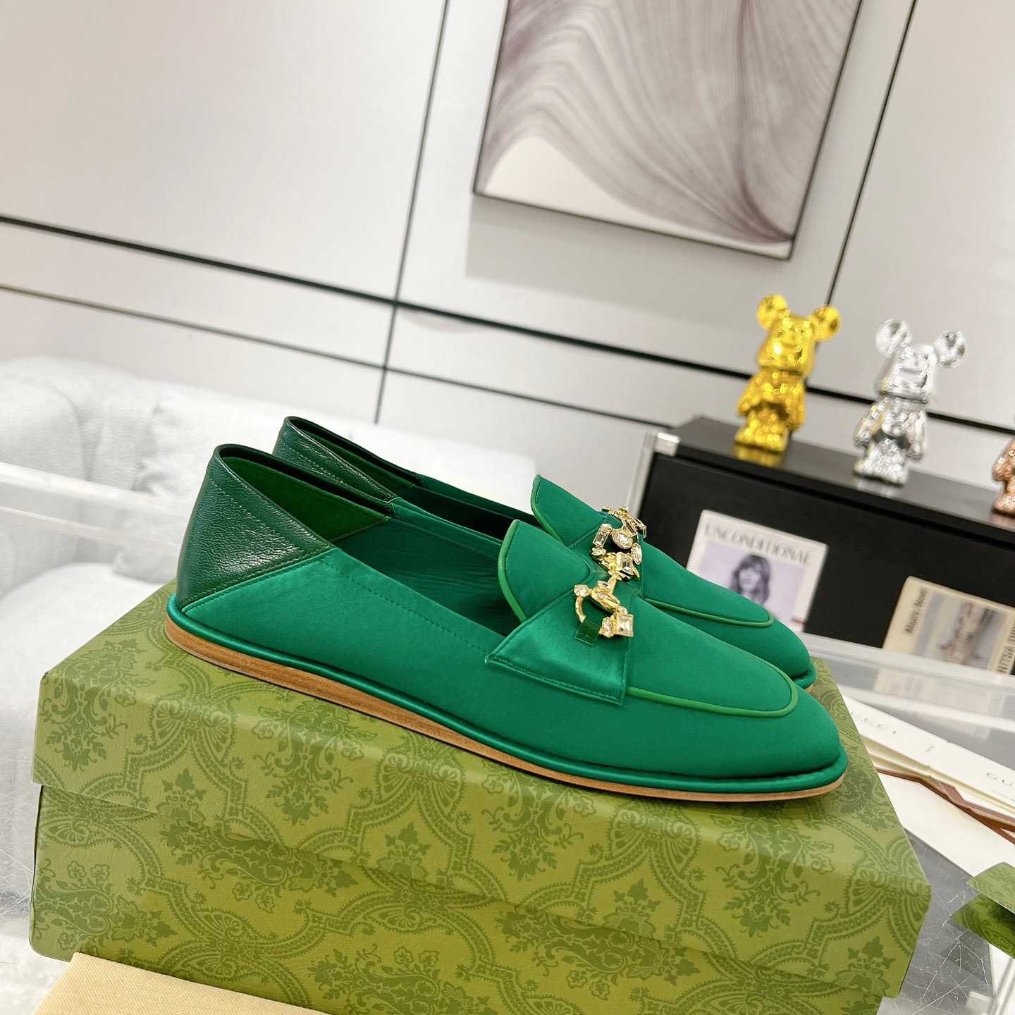 Gucci Women's Horsebit Loafer With Crystals - FashionPlug