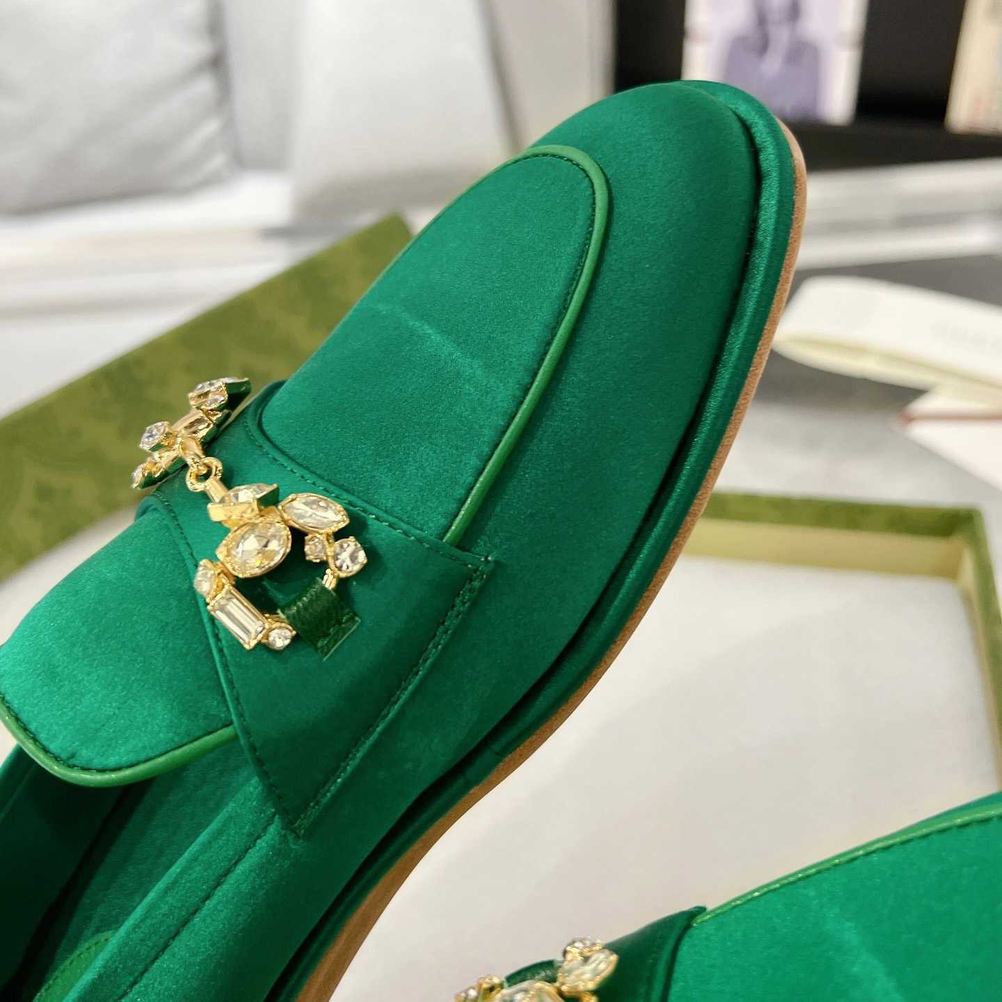 Gucci Women's Horsebit Loafer With Crystals - FashionPlug