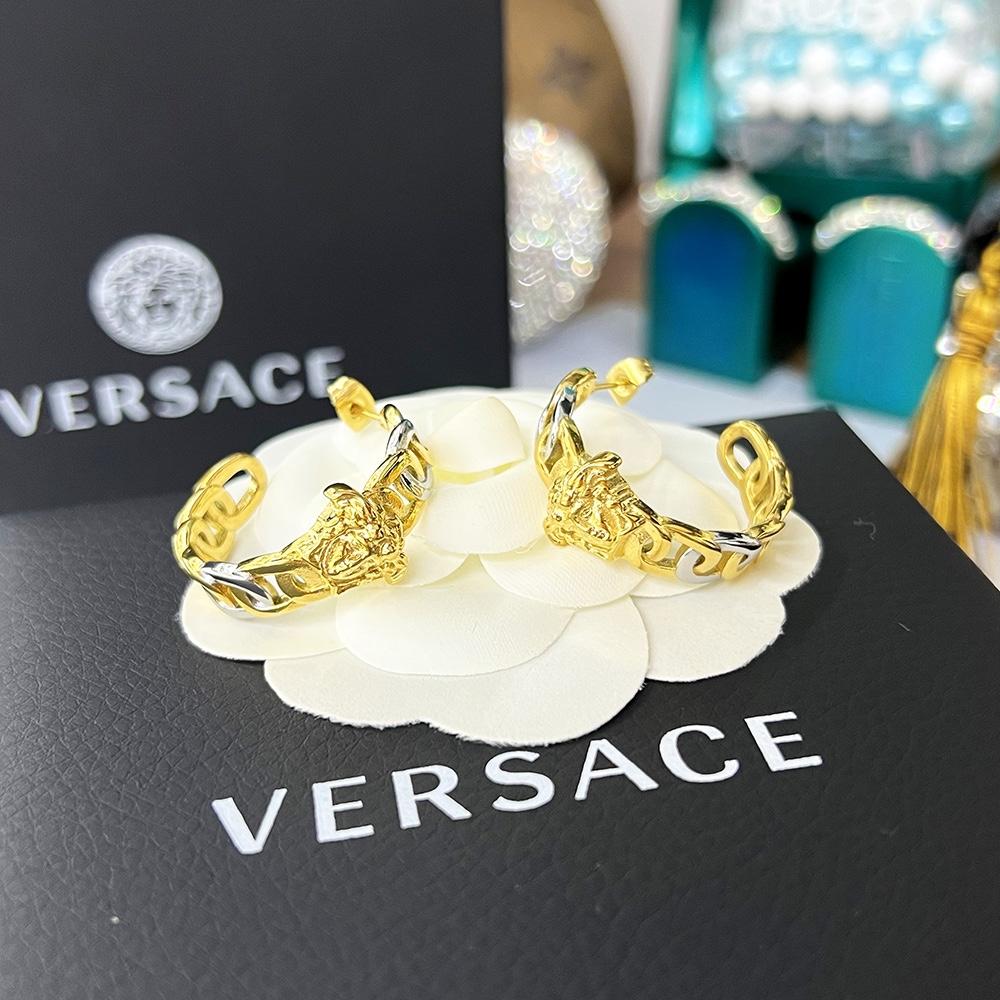 Versace Medusa Multicolor Hoop Earrings - FashionPlug