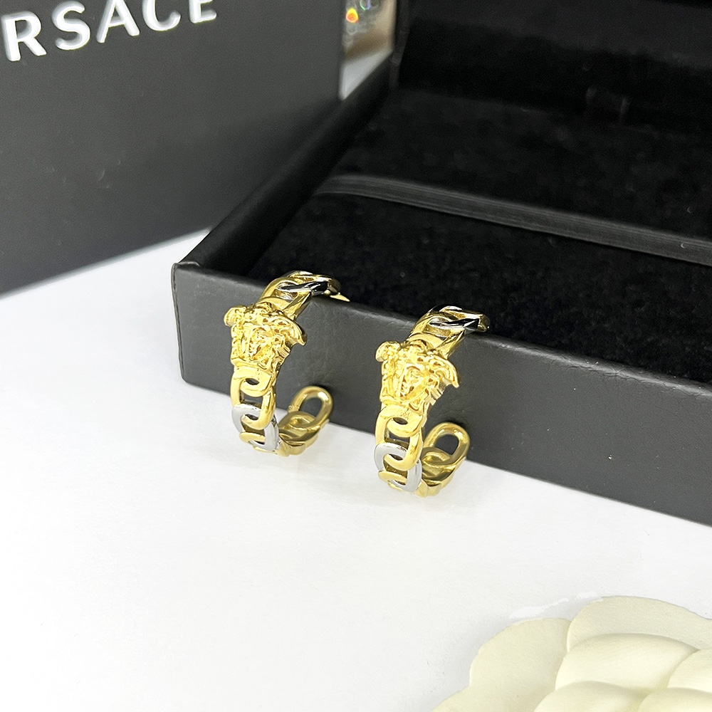 Versace Medusa Multicolor Hoop Earrings - FashionPlug