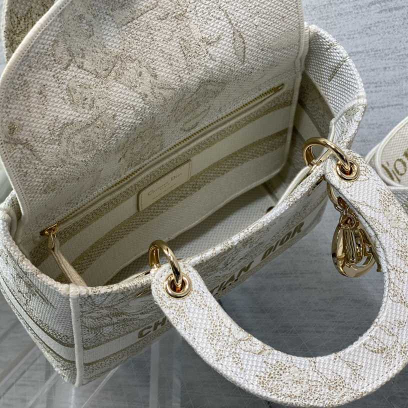 Dior Medium Embroidered Lady D-lite Bag - FashionPlug