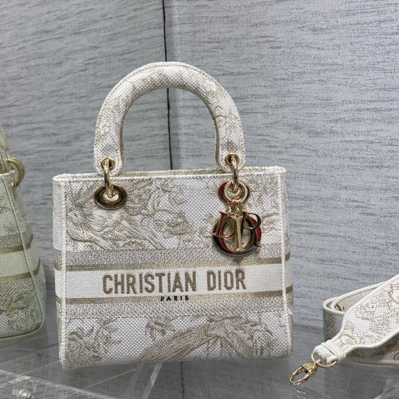 Dior Medium Embroidered Lady D-lite Bag - FashionPlug