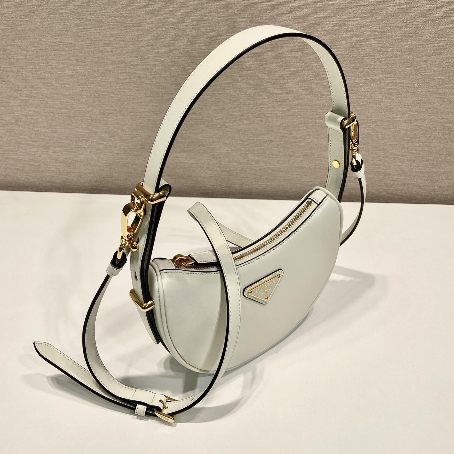 Prada Arqué Leather Mini Shoulder Bag - FashionPlug