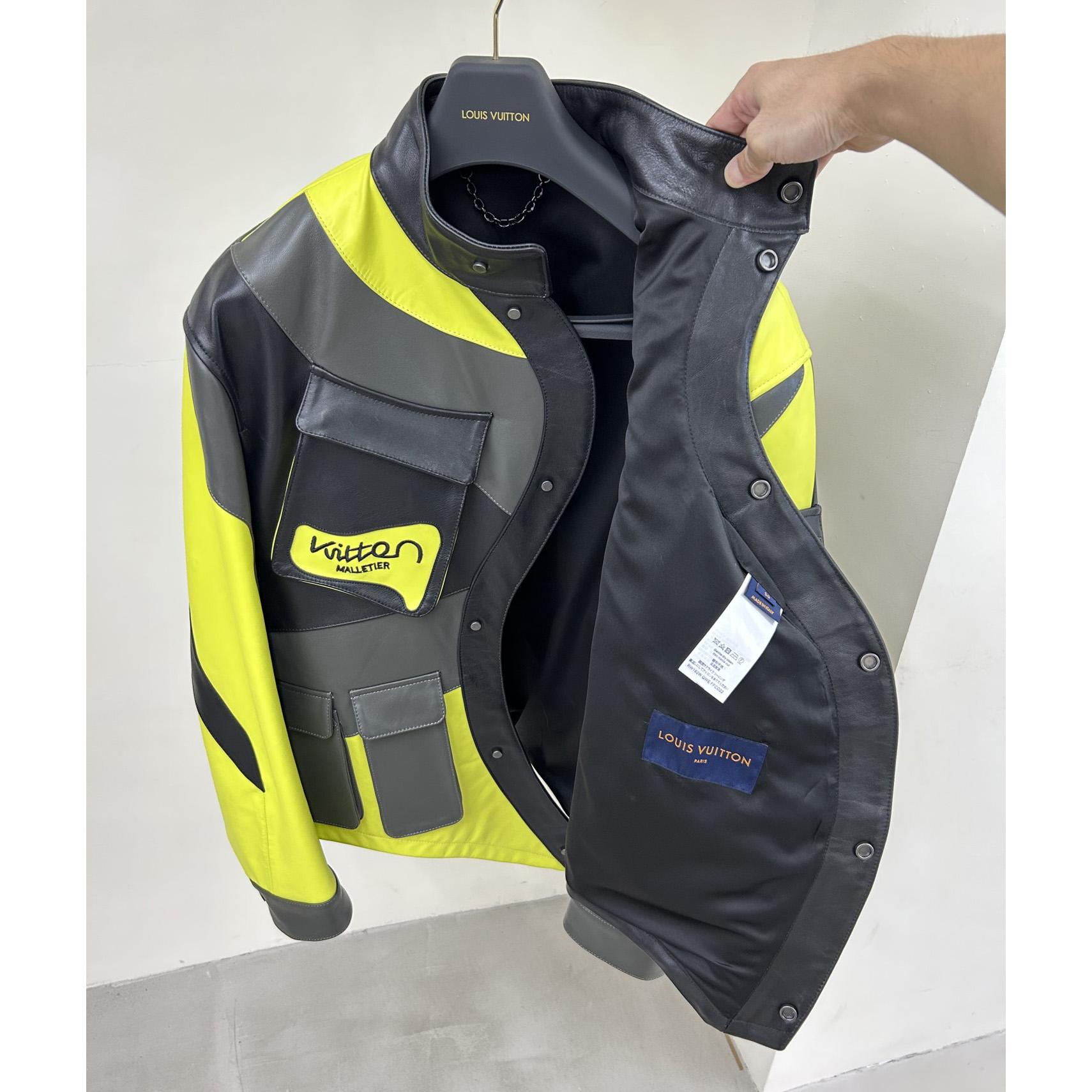 Louis Vuitton Distorted Motocycle Leather Jacket - FashionPlug