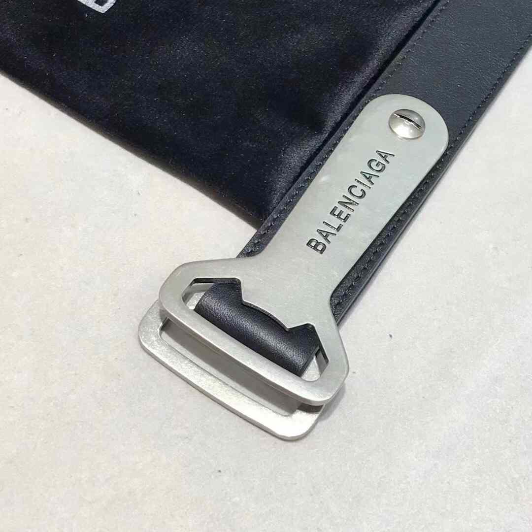 Balenciaga Bottle Opener D Ring Belt In Black - FashionPlug