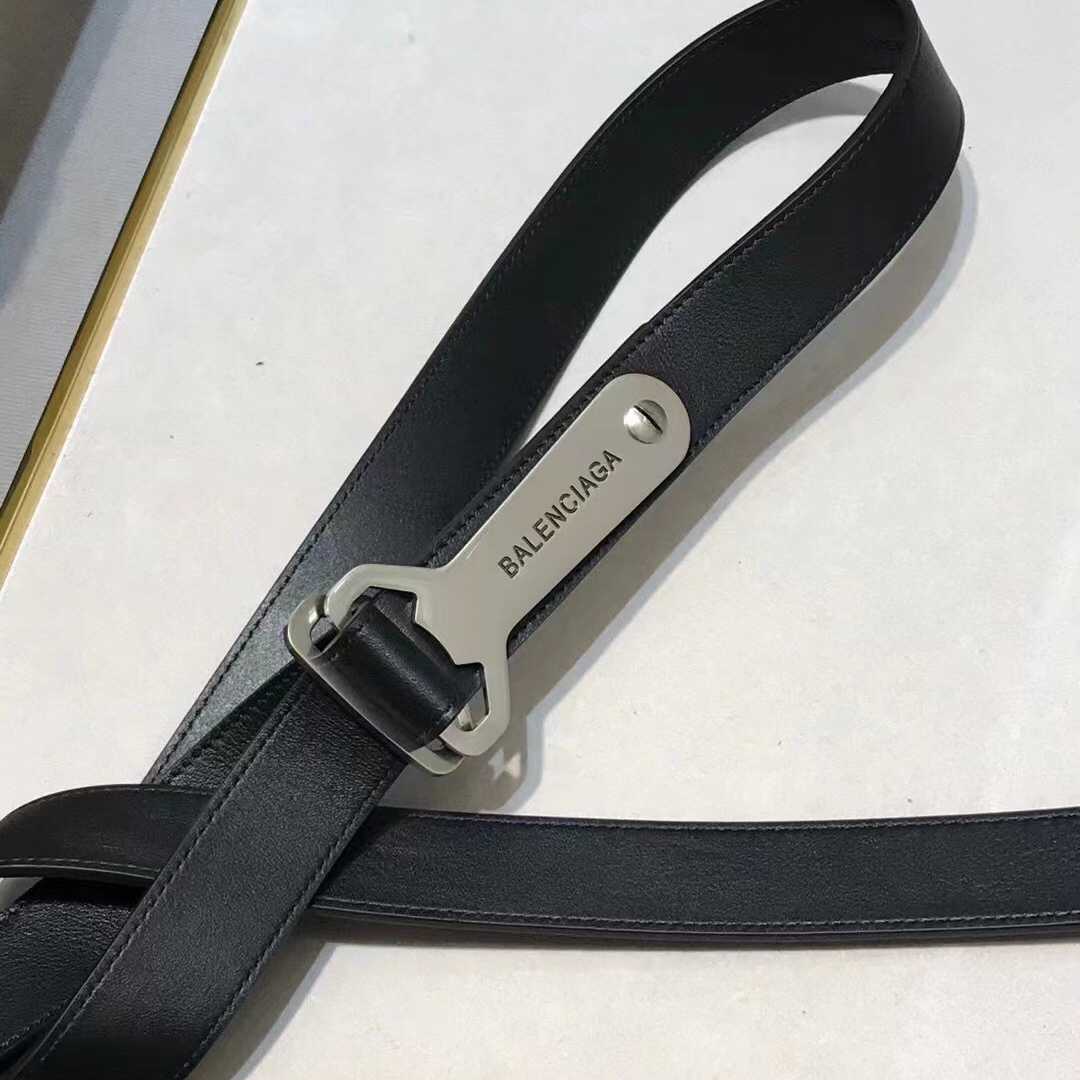 Balenciaga Bottle Opener D Ring Belt In Black - FashionPlug