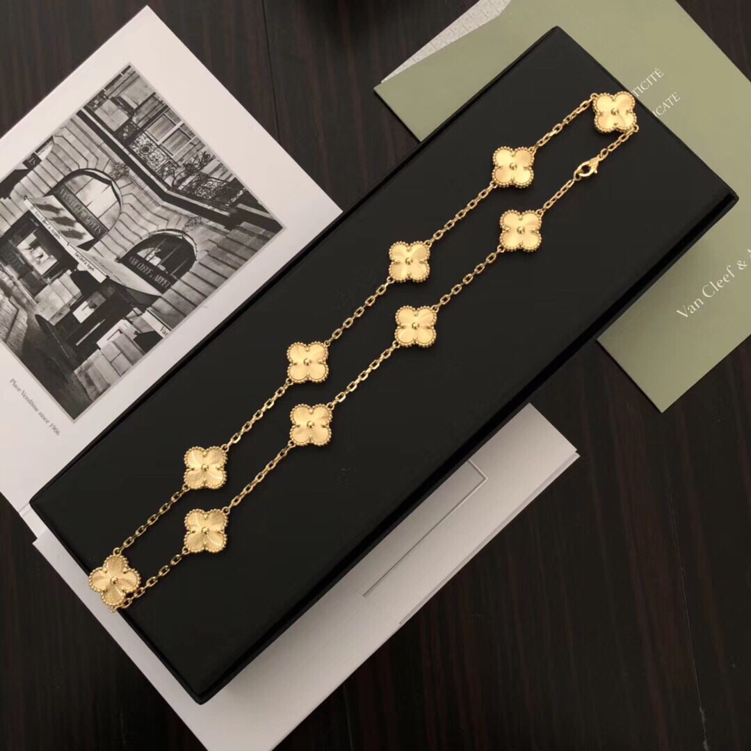 Van Cleef & Arpels Gold Alhambra Necklace - FashionPlug