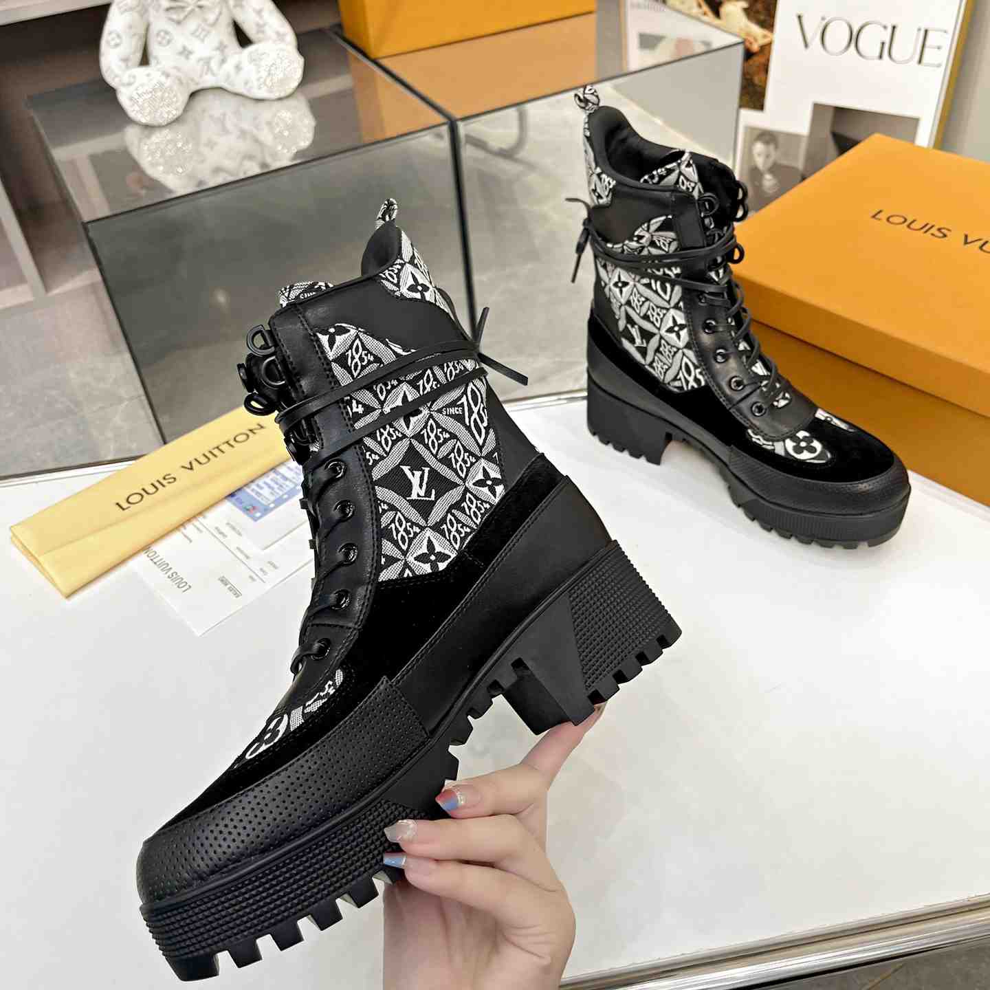 Louis Vuitton Laureate Platform Desert Boots  - FashionPlug