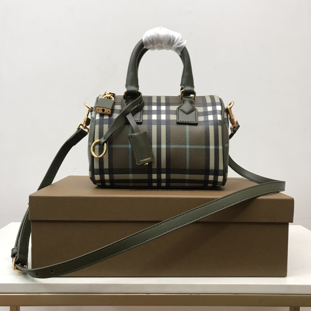 Burberry Check Mini Bowling Bag - FashionPlug