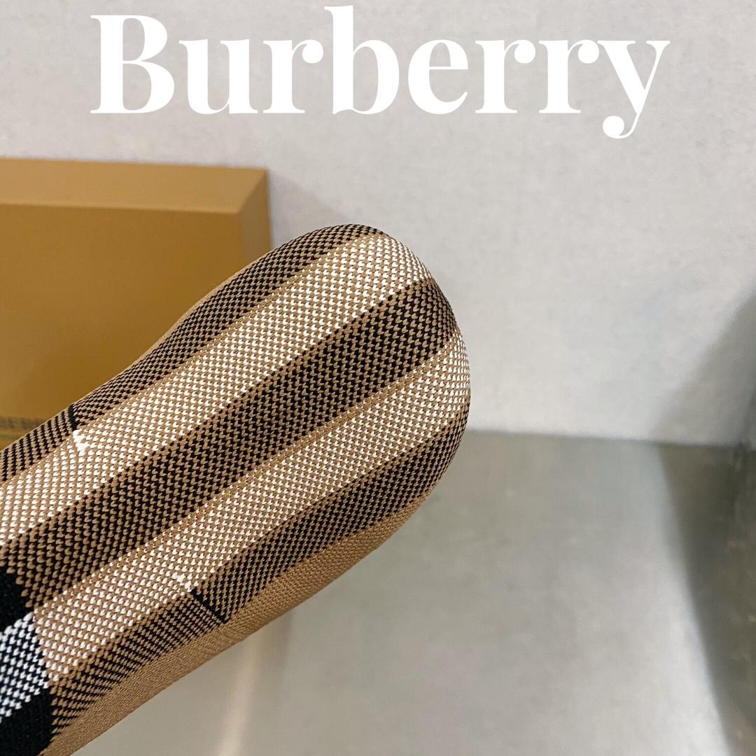 Burberry Knitted Check Sock Boots - FashionPlug