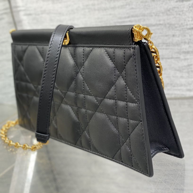 Dior Caro Colle Noire Clutch With Chain - FashionPlug