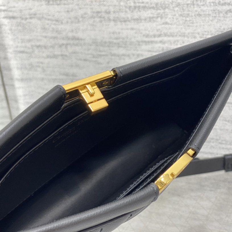 Dior Caro Colle Noire Clutch With Chain - FashionPlug
